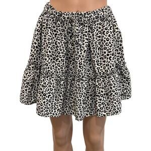 Seed Teen 16 animal print ruffle linen blend skirt SK 2783